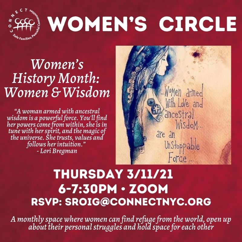 Monthly Women’s Circle: Women’s History Month: Women & Wisdom – CONNECT